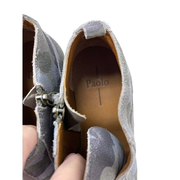 Linea Paolo Felicia suede gray camo Hidden wedge bootie sneaker size 9.5M - Picture 6 of 8